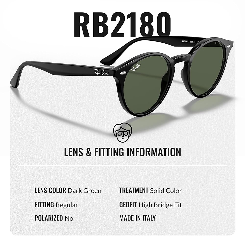 Amazon | Ray-Ban(レイバン) RB2180 ラウンドシェイプサングラス
